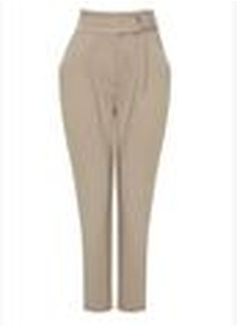 trendyol - Light Brown Carrot Pleated Snap-on Woven Trousers TWOSS20PL0131 - Image 1