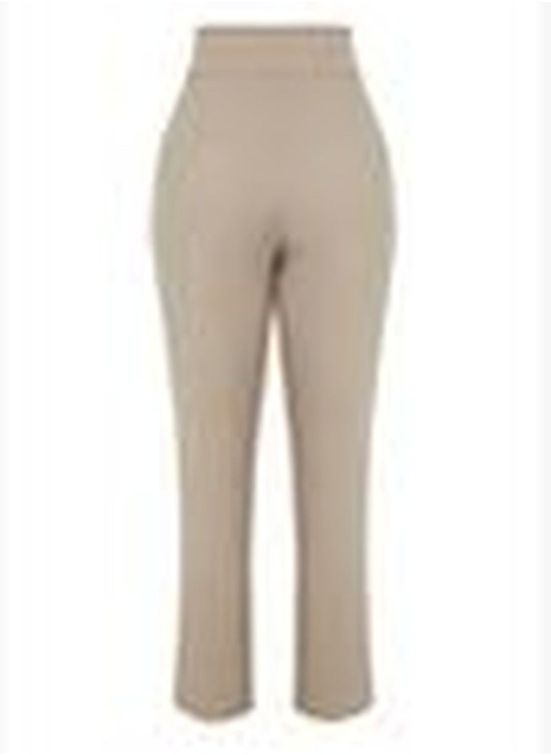 trendyol - Light Brown Carrot Pleated Snap-on Woven Trousers TWOSS20PL0131 - Image 1