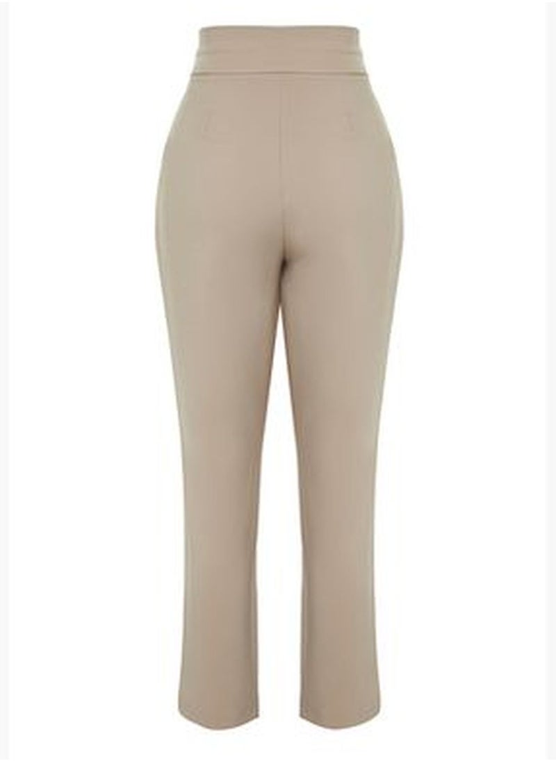 trendyol - Light Brown Carrot Pleated Snap-on Woven Trousers TWOSS20PL0131 - Image 1