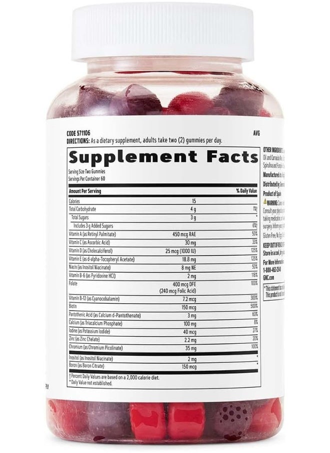 GNC Women'S Multivitamin Gummy Supplement Daily Vitamin Mixed Berry Flavor 120 Gummies  - Image 2
