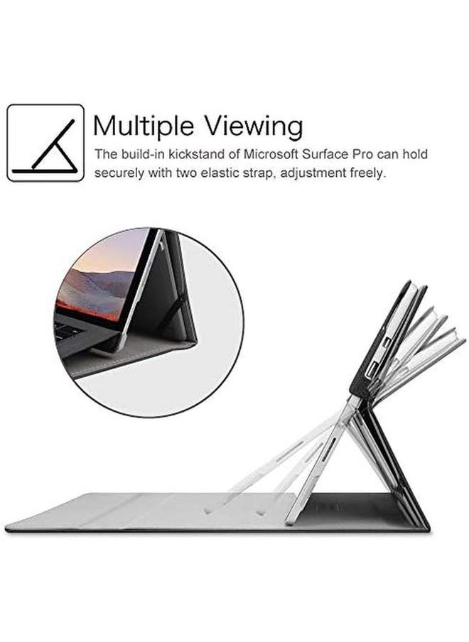 Case For Microsoft Surface Pro 7 Plus Pro 7 Pro 6 Pro 5 Pro 4 Pro 3 12.3 Inch Tablet Multiple Angle Viewing Portfolio Business Cover Compatible W Type Cover Keyboard Black