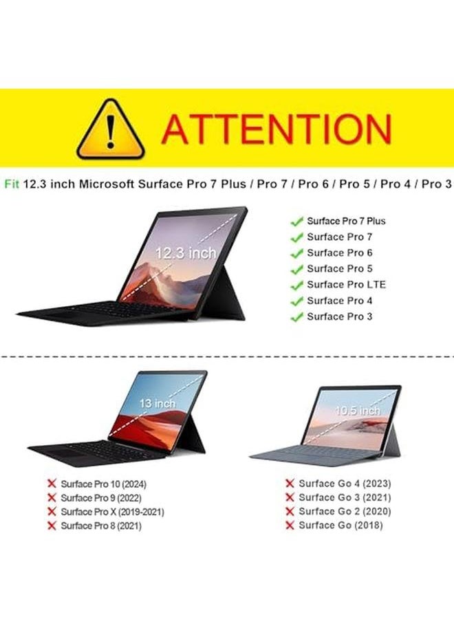 Case For Microsoft Surface Pro 7 Plus Pro 7 Pro 6 Pro 5 Pro 4 Pro 3 12.3 Inch Tablet Multiple Angle Viewing Portfolio Business Cover Compatible W Type Cover Keyboard Black