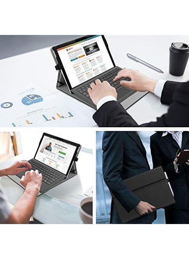 Case For Microsoft Surface Pro 7 Plus Pro 7 Pro 6 Pro 5 Pro 4 Pro 3 12.3 Inch Tablet Multiple Angle Viewing Portfolio Business Cover Compatible W Type Cover Keyboard Black