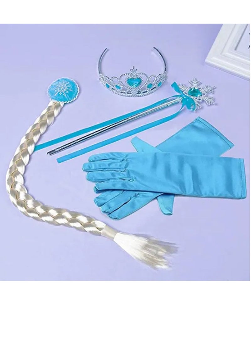 Brain Giggles Princess Elsa Costume with Accessories Cosplay Dress For Girls - Image 4