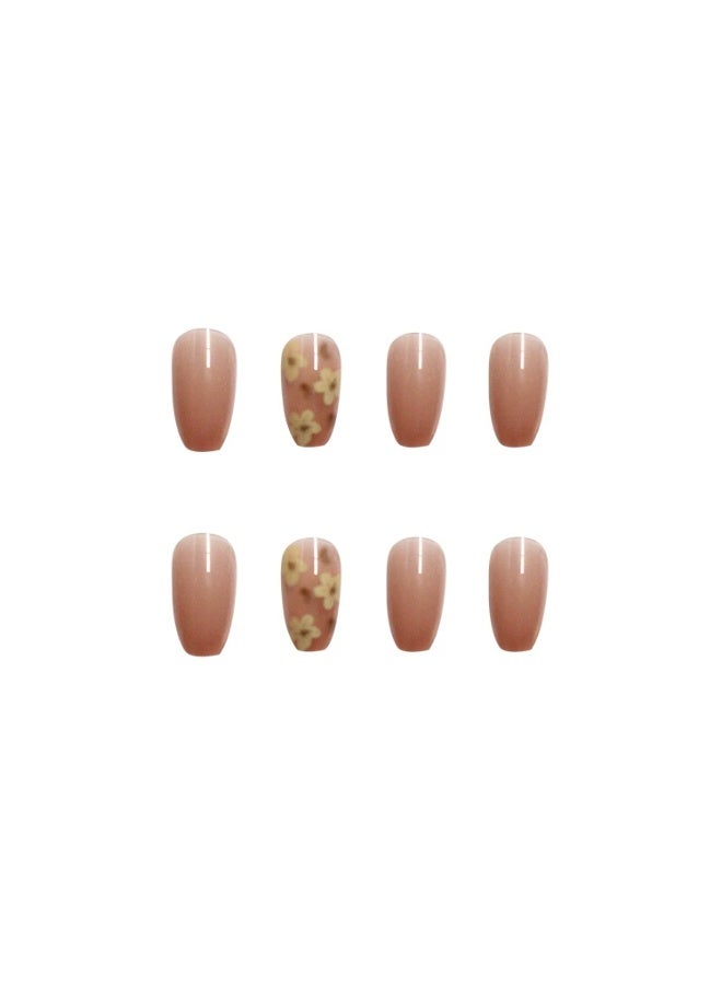 Goolsky Long Island Iced Tea Transparent Floral Press-on Nails - Elegant Autumn Winter Style for Office & Casual Daily Wear - Image 5