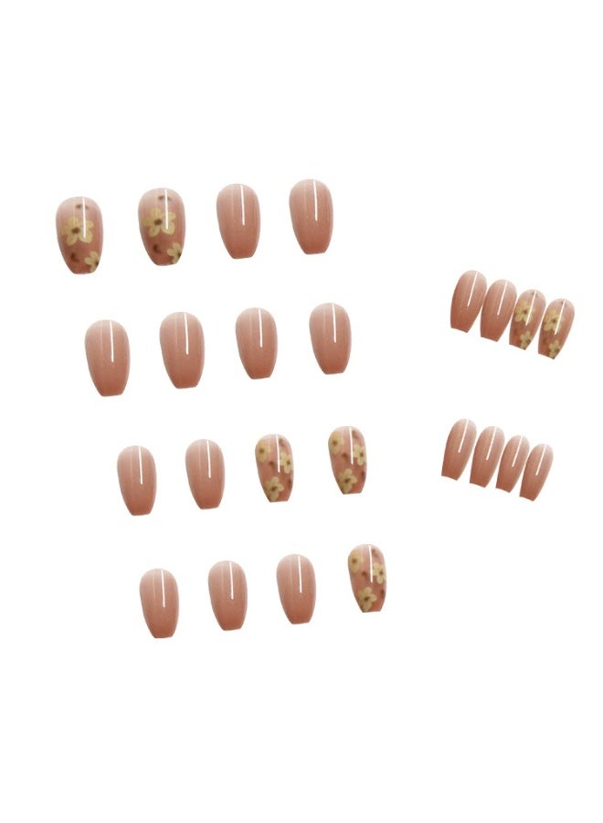Goolsky Long Island Iced Tea Transparent Floral Press-on Nails - Elegant Autumn Winter Style for Office & Casual Daily Wear - Image 2