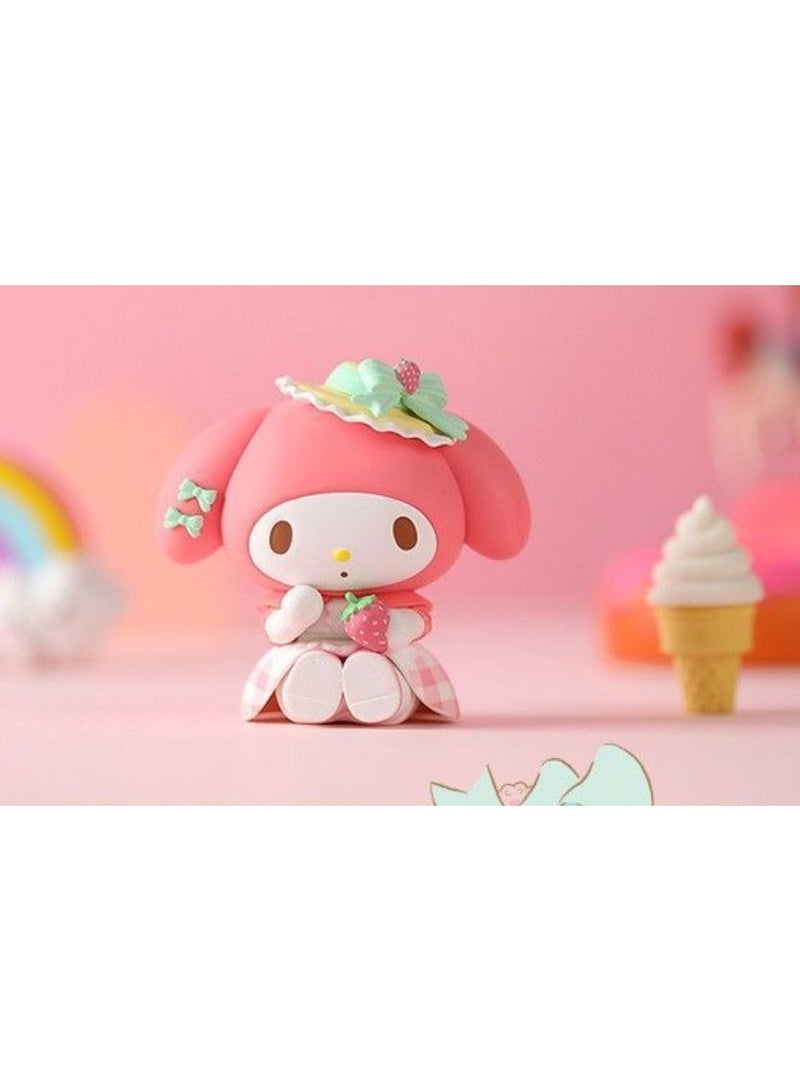 6PCS Wreath My Melody Blind Box Figure Set , Cute Anime Collectible Model, Adorable Collectible Statue, Desktop Trendy Toy Ornament, Car Ornament, Surprise Unboxing Experience, Kids Girls Birthday Gift Collection , Mystery Gifts For Boys Girls , 10 cm - Image 4