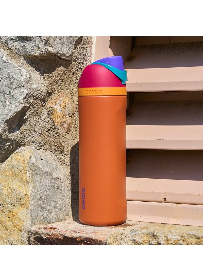 Owala FreeSip Insulated Stainless Steel Water Bottle with Straw for Sports Travel and School BPA-Free Sports Water Bottle (Brown 24OZ)  - Image 5