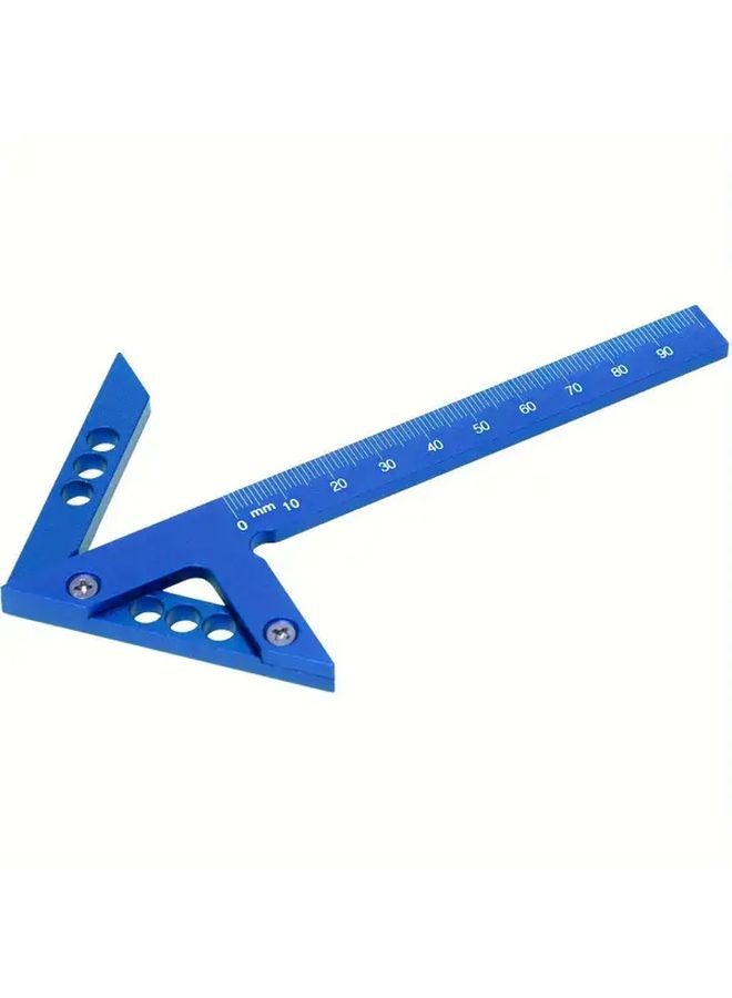 Blue Aluminum Alloy Speed Square Metric Precision 45 90 Degree Angle Ruler Woodworking Tool - Image 1