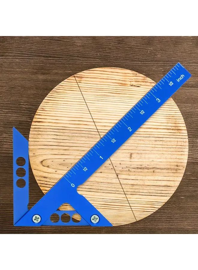 Blue Aluminum Alloy Speed Square Metric Precision 45 90 Degree Angle Ruler Woodworking Tool - Image 5