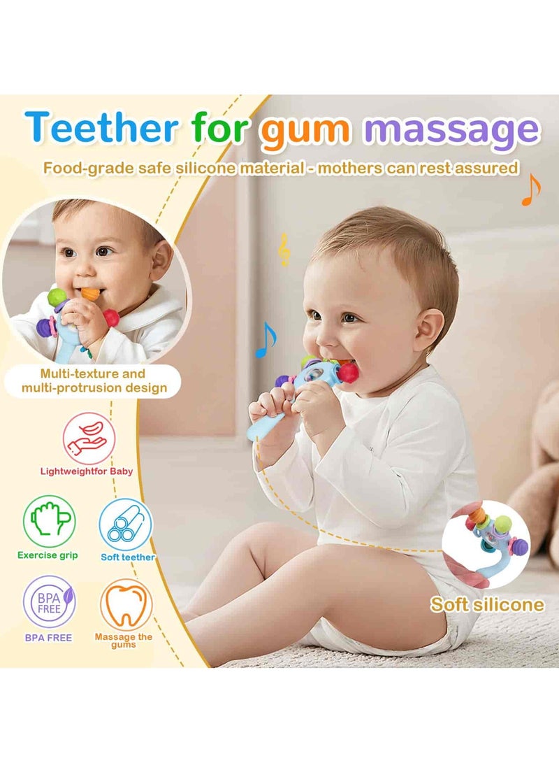 Aideli Baby Rattle Teething Ring – BPA Free, Safe Design, Improves Grip & Hearing Development, Suitable for Infants 0-36 Months - Image 2