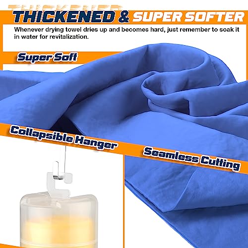 Idemeet Premium Shammy Towel for Car, Super Absorbent 2 Pack 26""x17"" Car Drying Towel, Reusable Soft Car Wash Cloth, Chamois Cloth for Car, Dust Remove, No Scratch/Spot/Streak, Blue & Purple - Image 3