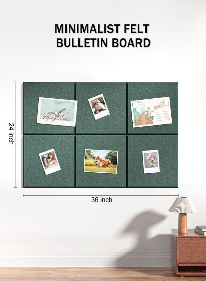 Hsurbtra Large Cork Board for Wall 36 x 24 Inch, 6 Pack Felt Bulletin Notice Board with Pushpins for Office Home School Farmhouse Wall Decor, Green - Image 2