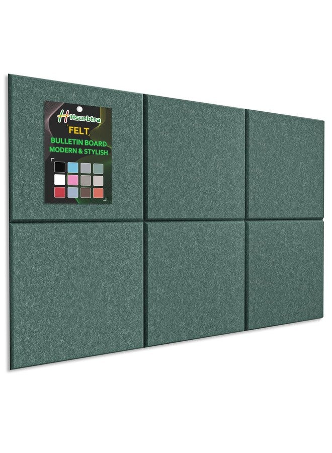 Hsurbtra Large Cork Board for Wall 36 x 24 Inch, 6 Pack Felt Bulletin Notice Board with Pushpins for Office Home School Farmhouse Wall Decor, Green - Image 1