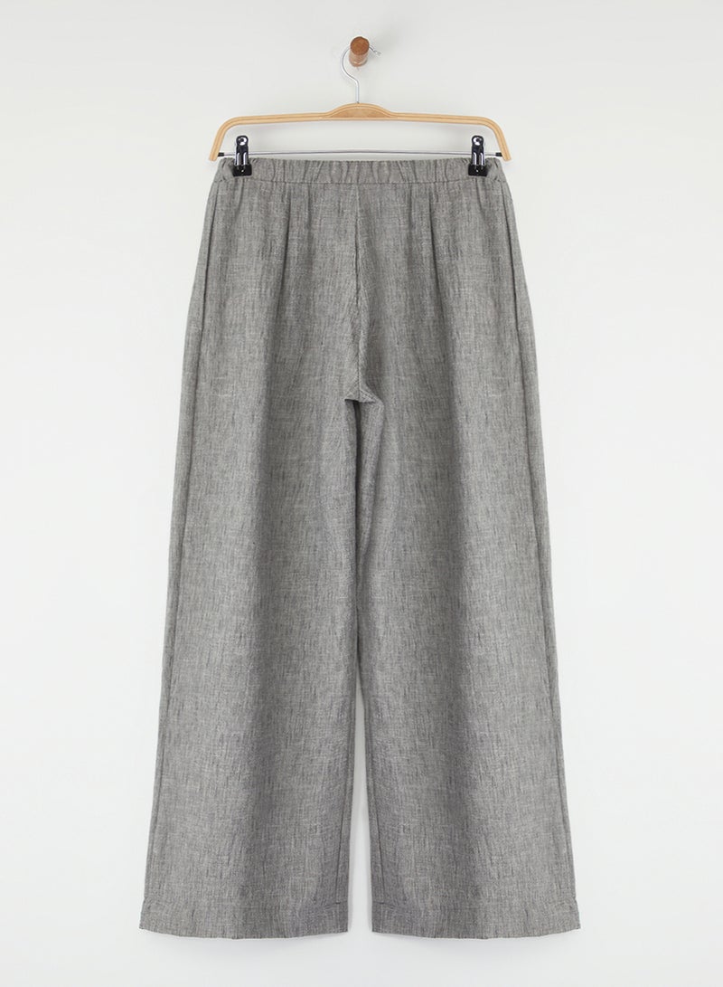 trendyol Gray Wide Leg/Wide Leg Woven Trousers Twoss25Pl00107 - Image 4