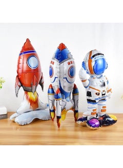 Atpata Funky Atpata Funky 24inch Space Theme Astronaut, Rocket shape Self-Standing Foil Balloons (3pcs. Combo) for Space theme birthday party balloon decoration  - Image 2