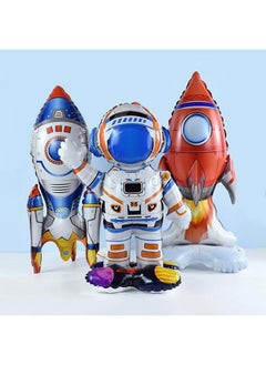 Atpata Funky Atpata Funky 24inch Space Theme Astronaut, Rocket shape Self-Standing Foil Balloons (3pcs. Combo) for Space theme birthday party balloon decoration  - Image 4
