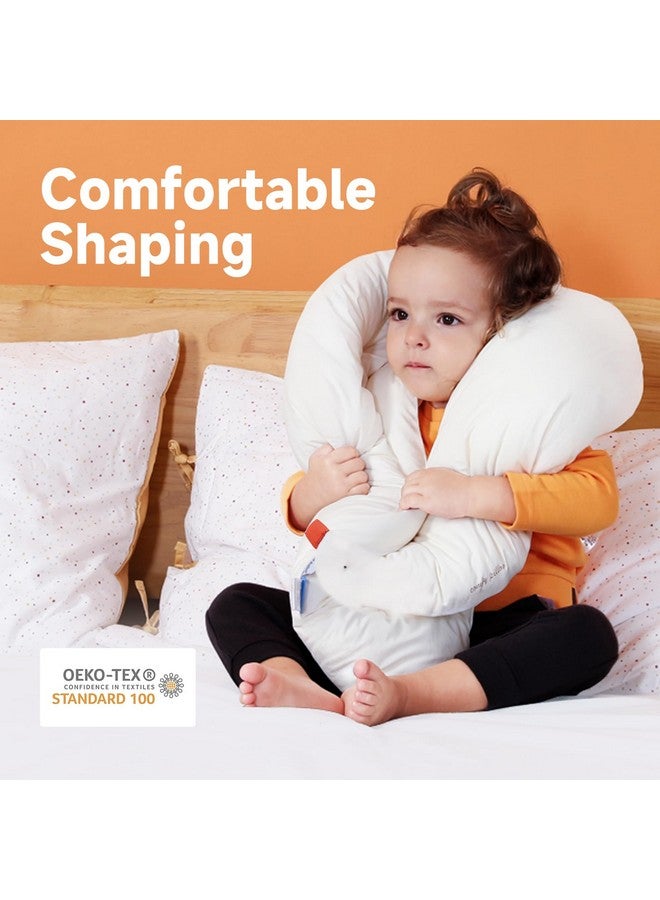 Choc chick Curve Long Kids Body Pillow,36X27inches Swans Shape Soft Child Hug Sleep Toddler Pillow,Hand Washable 100% Organic Cotton Pillowcase Toddler Pillows for Sleeping - Image 5