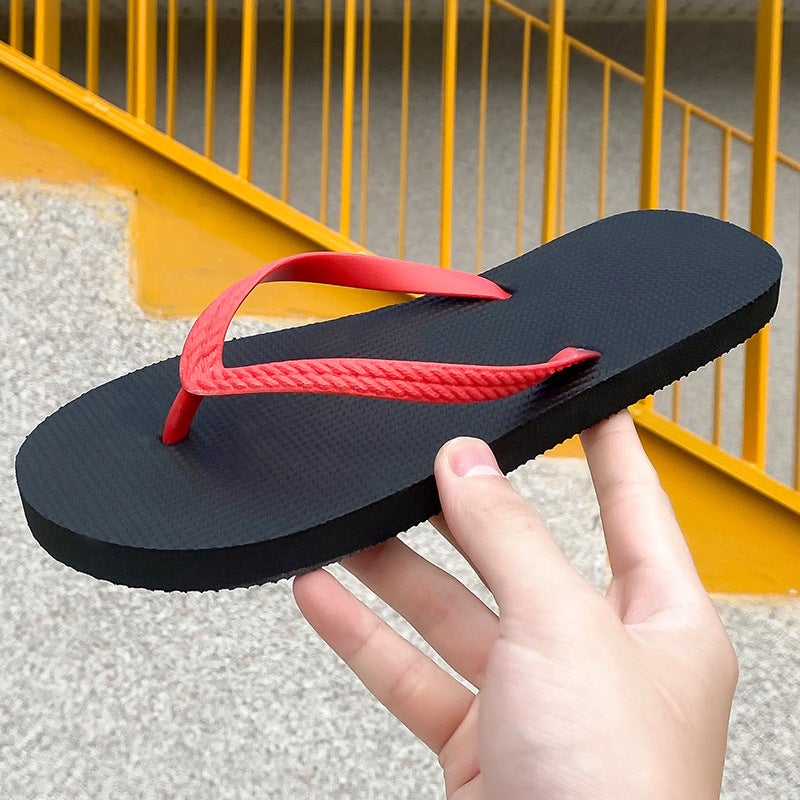 Flip-Flops Women'S Beach Shoes Korean Style Bathroom Sandals And Slippers Seaside Fashion Solid Color Clip Foot Outer Wear Women'S Shoes - Image 1