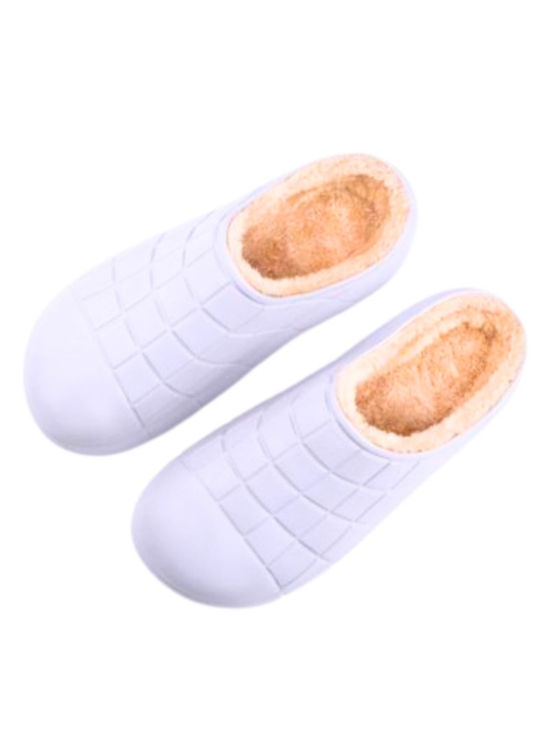 Winter Slippers With Winter Fur Perfect Shoe For Men (white) - Image 1