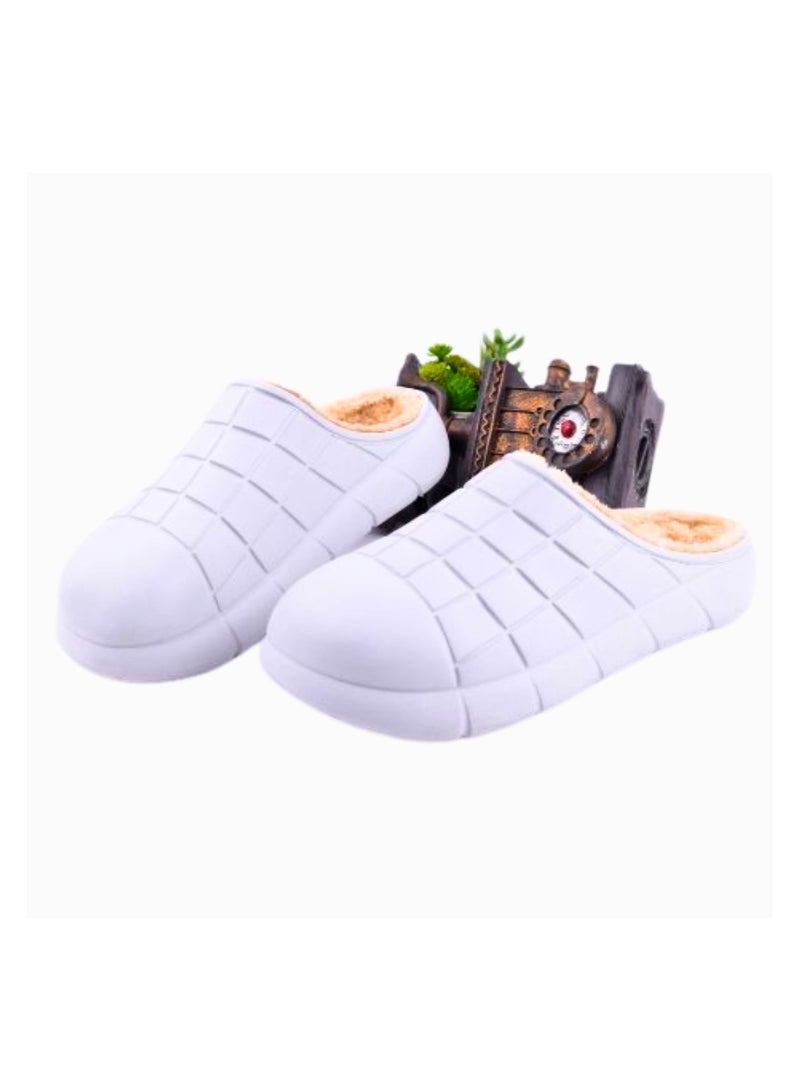 Winter Slippers With Winter Fur Perfect Shoe For Men (white) - Image 3