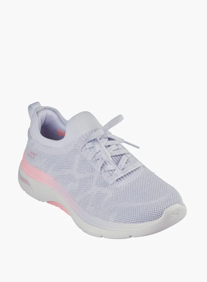 SKECHERS Women's Textured Slip-On Sports Shoes with Lace Detail