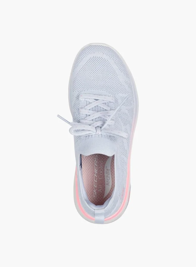 SKECHERS Women's Textured Slip-On Sports Shoes with Lace Detail