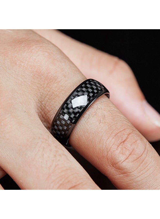 Carbon Fiber Cuid Smart Ring Car Key Community Digital Access Control Bus IC Card Multi-function Ring Jewelry-Color:Blue Carbon Fiber Id Ring Size Remarks  - Image 3