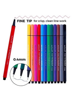 Mont Marte 12-Piece Fineliner Pens 0.4mm Tip Multicolour  - Image 4
