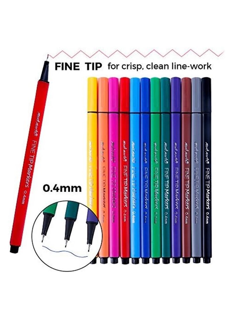 Mont Marte 12-Piece Fineliner Pens 0.4mm Tip Multicolour  - Image 4