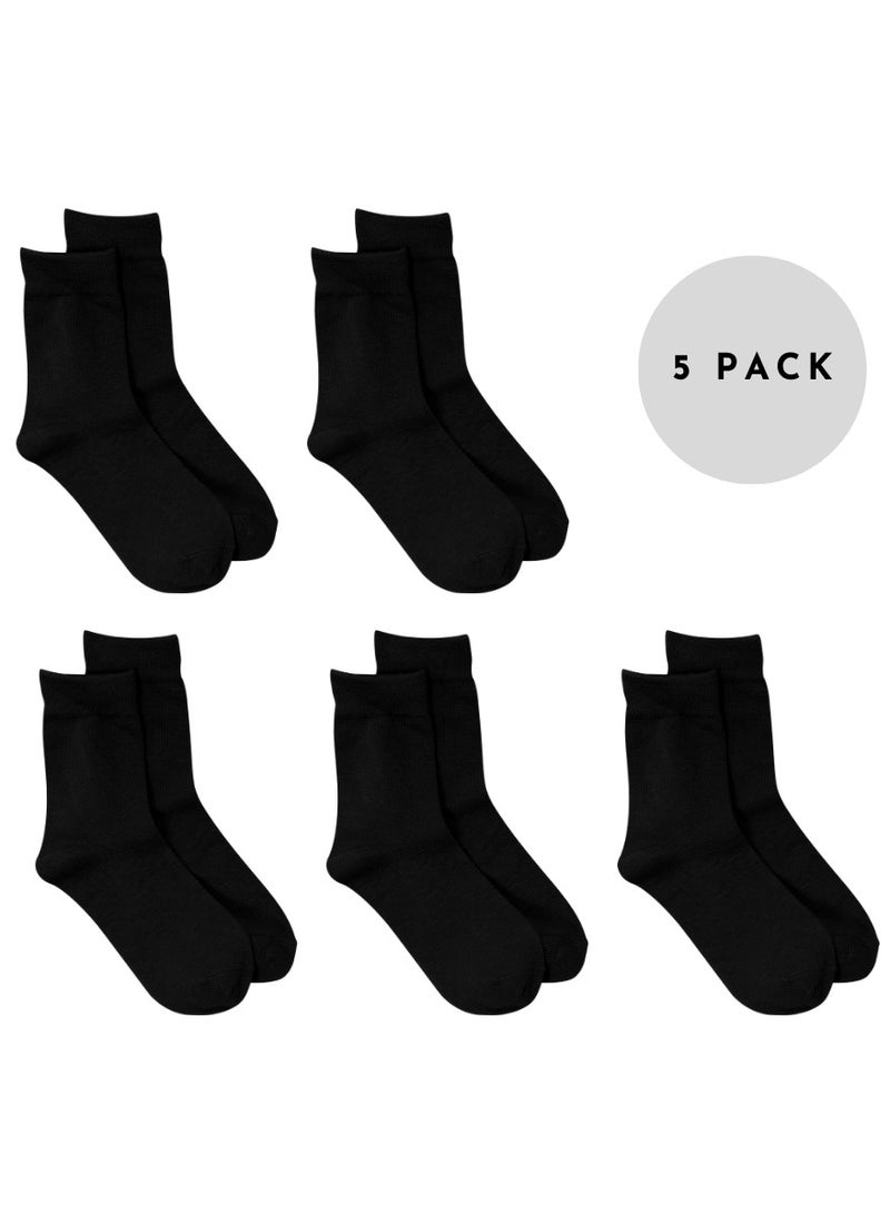 ALLKING Ankle-Length Cotton Socks for Men and Women | Odor-Free & Breathable | Anti-bacterial | 3X Softer | Black | Pack of 5 - Image 2