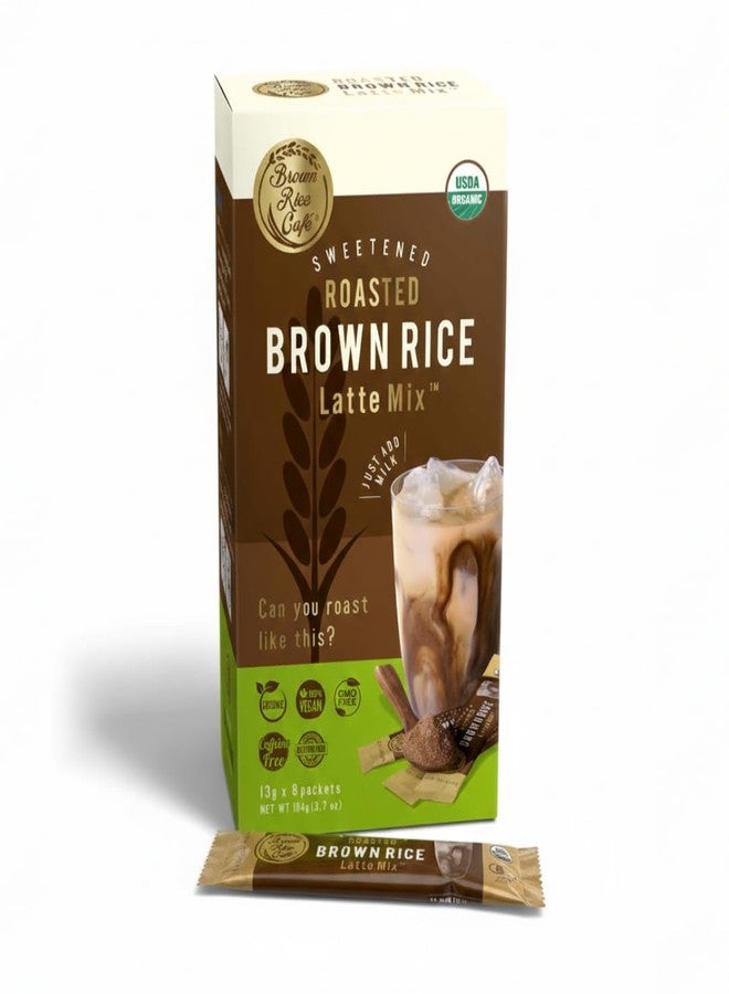 Brown Rice Cafe Organic Roasted Grain Latte Mix (8 Sticks) - Perfectly Sweetened Caffeine-Free Cafe Alternative - Instant Japanese Drink - Vegan & Gluten-Free - Rich Nutty Flavor (3.7oz) - Image 1