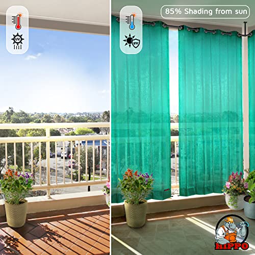 HIPPO 150 GSM Outdoor Sun Blocking Balcony Eyelet/Grommet Curtains Sun & UV Protection, Light Filtering 3FTX4.5FT Window Curtain (Green) - Image 2