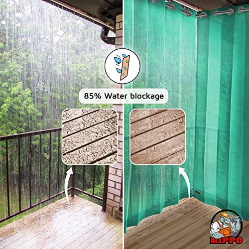 HIPPO 150 GSM Outdoor Sun Blocking Balcony Eyelet/Grommet Curtains Sun & UV Protection, Light Filtering 3FTX4.5FT Window Curtain (Green) - Image 3