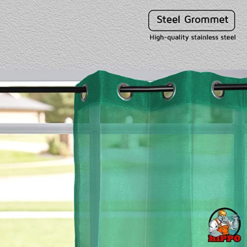 HIPPO 150 GSM Outdoor Sun Blocking Balcony Eyelet/Grommet Curtains Sun & UV Protection, Light Filtering 3FTX4.5FT Window Curtain (Green) - Image 4