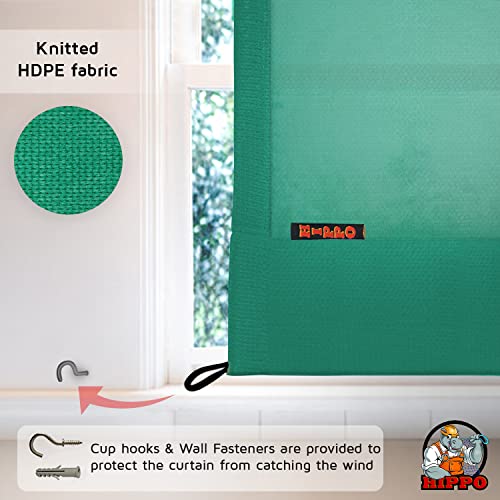 HIPPO 150 GSM Outdoor Sun Blocking Balcony Eyelet/Grommet Curtains Sun & UV Protection, Light Filtering 3FTX4.5FT Window Curtain (Green) - Image 5