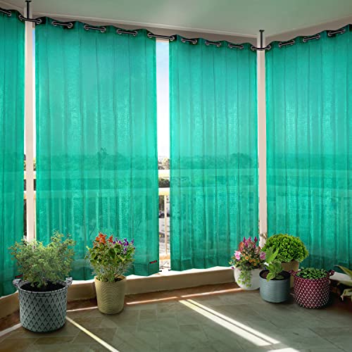 HIPPO 150 GSM Outdoor Sun Blocking Balcony Eyelet/Grommet Curtains Sun & UV Protection, Light Filtering 3FTX4.5FT Window Curtain (Green) - Image 1