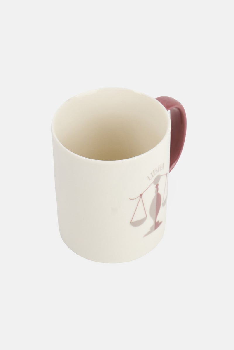 Muy Mucho Libra Zodiac Print Coffee Mug 330ml, White - Image 3