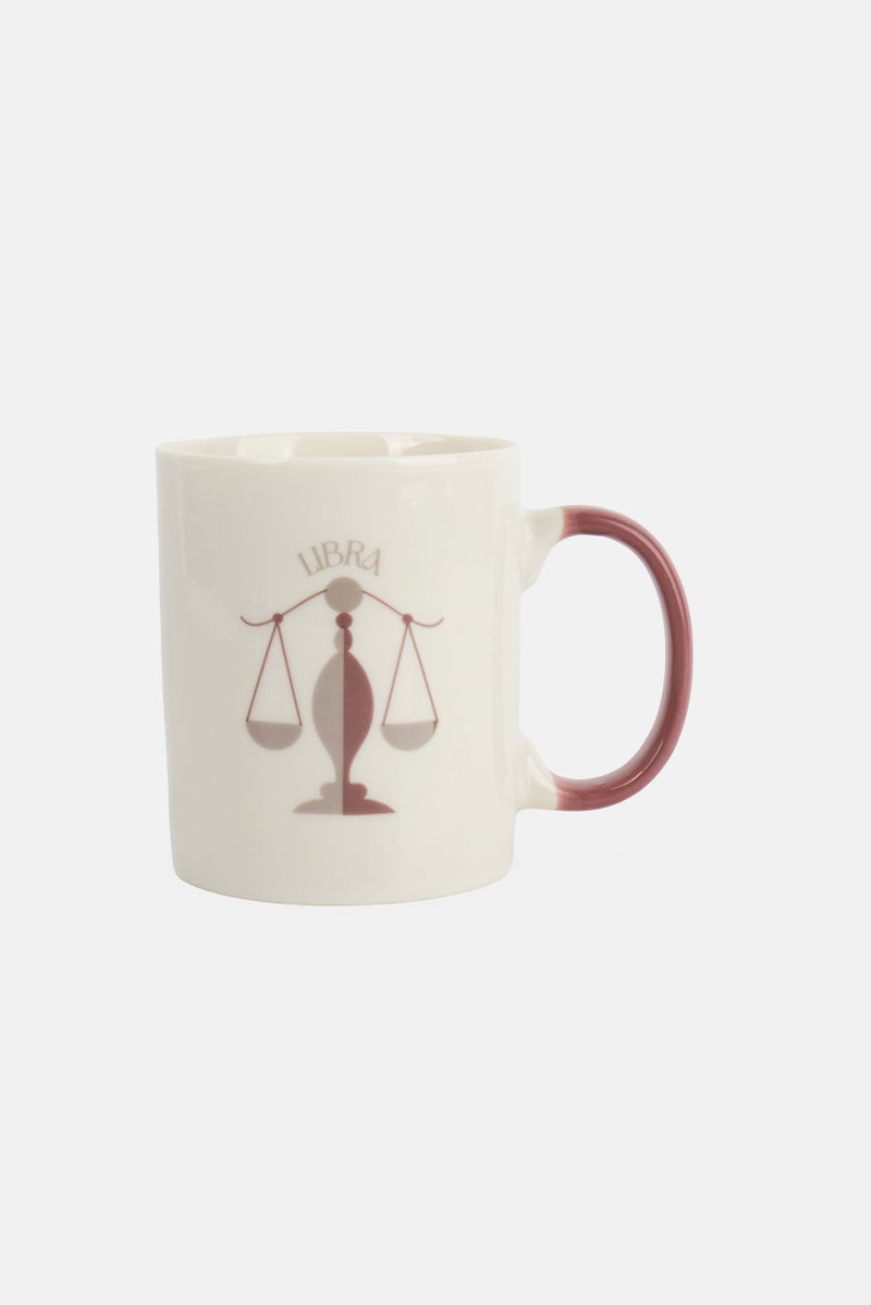 Muy Mucho Libra Zodiac Print Coffee Mug 330ml, White - Image 1