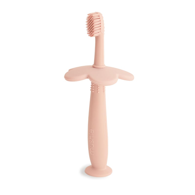 mushie Flower Toddler Training Toothbrush (Blush) - Image 1
