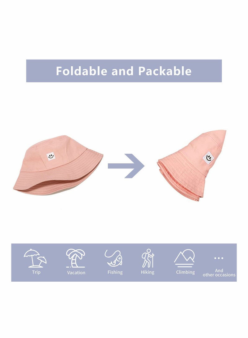 Excefore Bucket Hat Summer Travel Bucket Cap Beach Sun Hat Smile Visor for Women Men Teens (Smiling Face)  - Image 4
