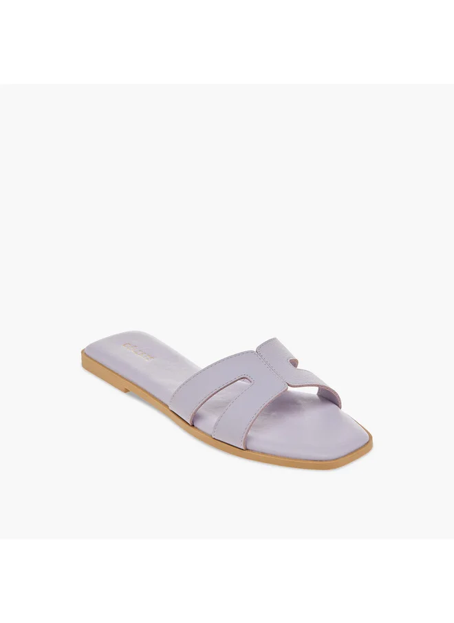 Celeste Women's Textured Cutout Detail Slip-On Sandals
