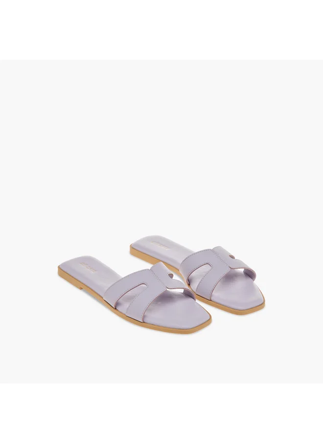 Celeste Women's Textured Cutout Detail Slip-On Sandals