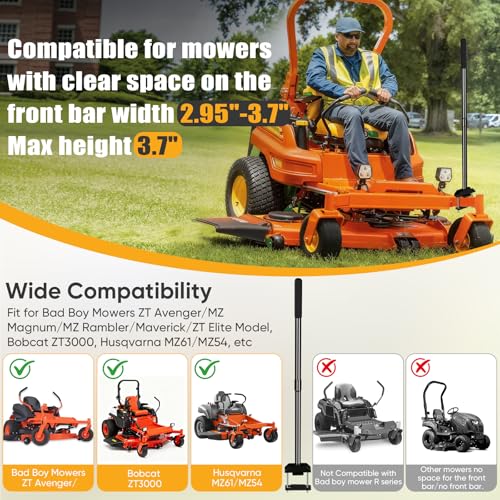 CAROD Mower Mount Assist Handle, Adjustable Grab Bar Zero Turn Mower Accessories, Get On/Off Aid Tool with Support Grip and Longer Bolt Kit, Lawn Mower Parts Mounting Handle Fits Most Zero Turn Models - Image 3
