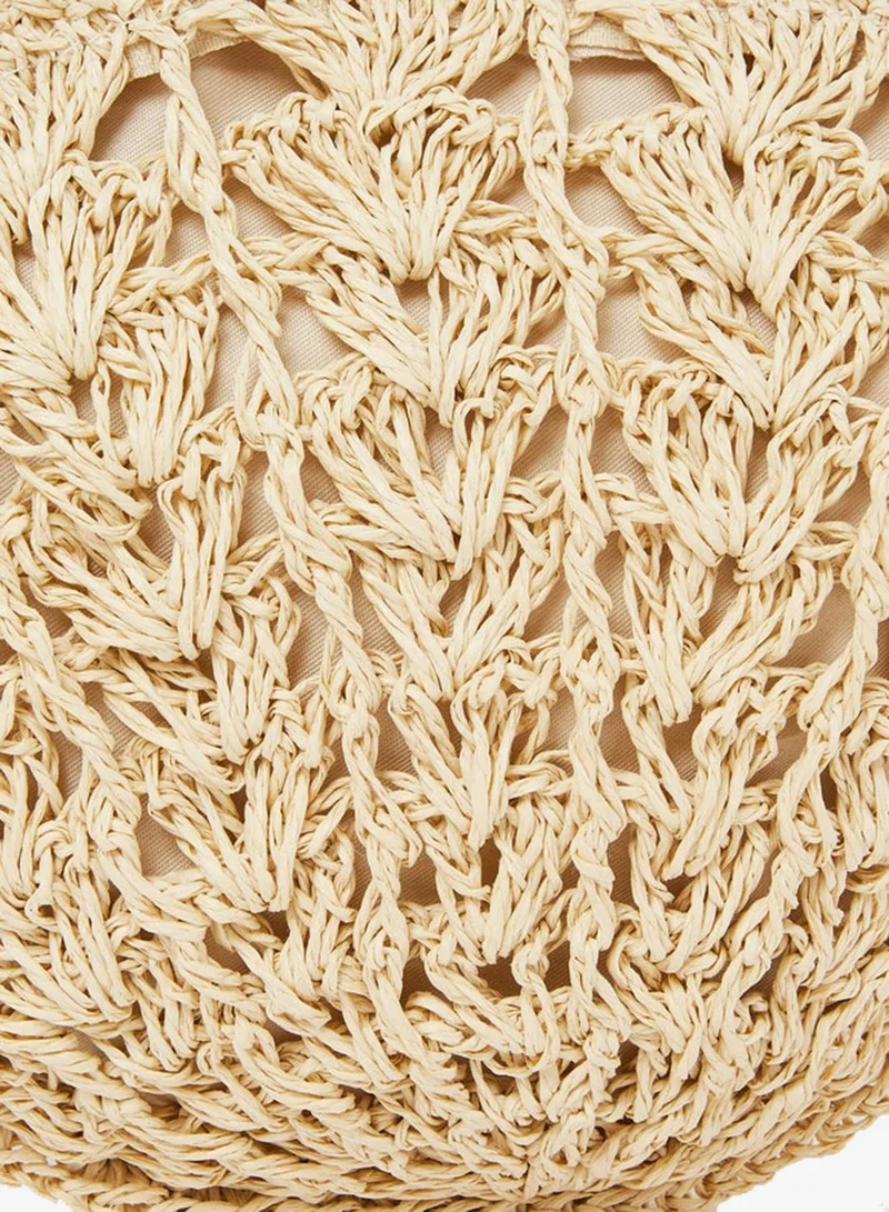 Styli Beige Crochet Mini Crossbody Bag
