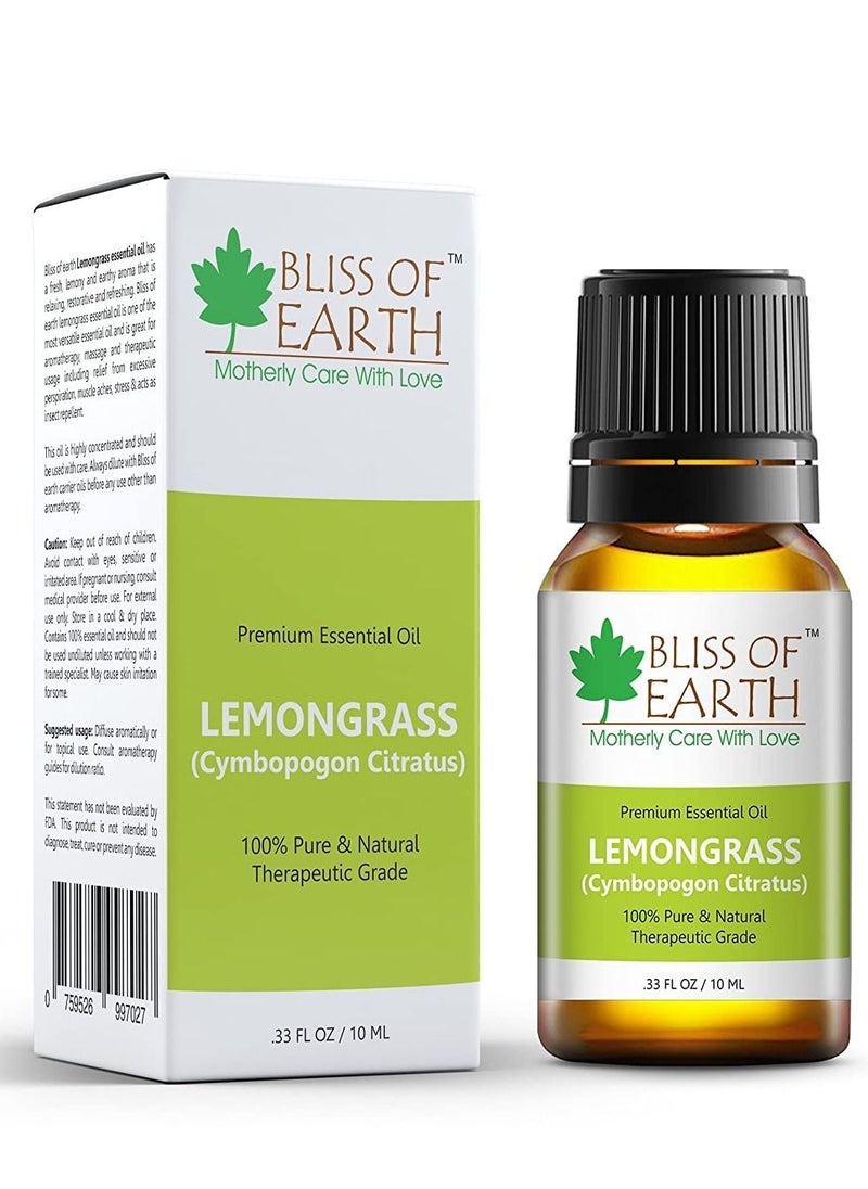 BLISS OF EARTH Bliss Of Earth Pure Lavender Essential Oil & Lemongrass Natural Organic Essential Oil Combo 10ml Therapeutic Grade Pack Of 2  - Image 3