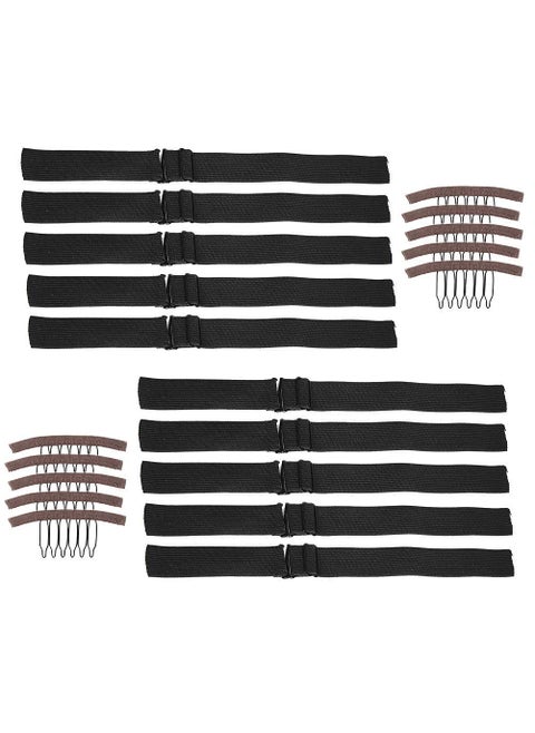 WIGNEE Elastic Band For Wigs With Adjustable Strap Sewing for Wig Making Wig Band For Wig Making elastic band for wig band Steady Secure 12X1 Inch 10 PCS