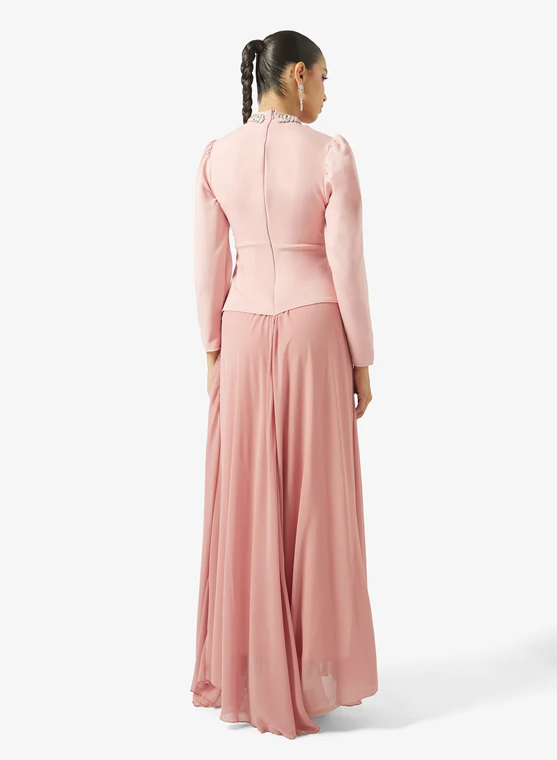 خزانة Mock Peplum Dress
