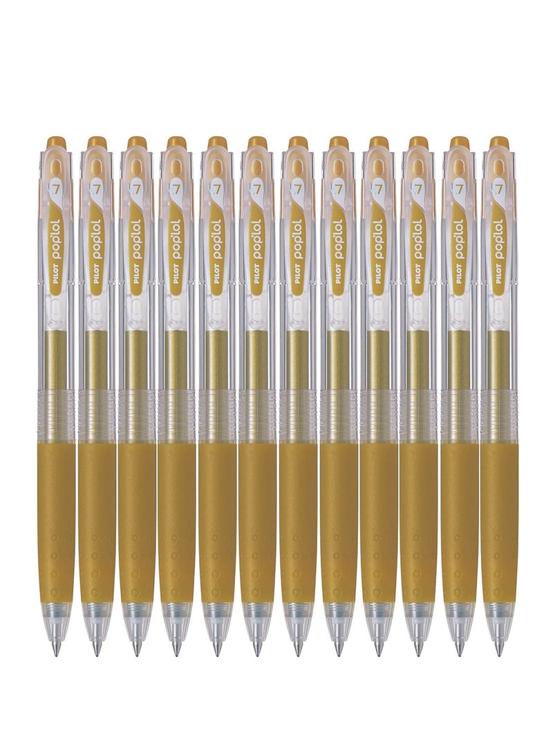 PILOT 12-Piece Gel Ink Roller Pen Gold Ink - Image 1