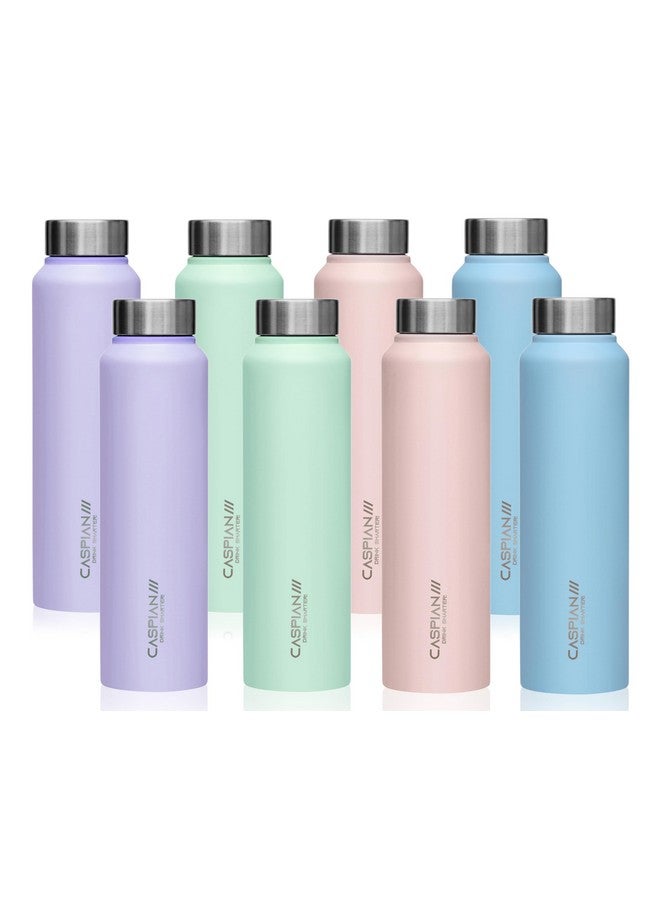 Caspian Astra Stainless Steel Water Bottle 1 ltr (Litre) for Fridge, Home, Office, School, Gym-Ideal for Adults, Men, Women, Kids, Boys, Girls-1000ml Leakproof, Rust free, Set of 8, Multicolor-GPBL - Image 1